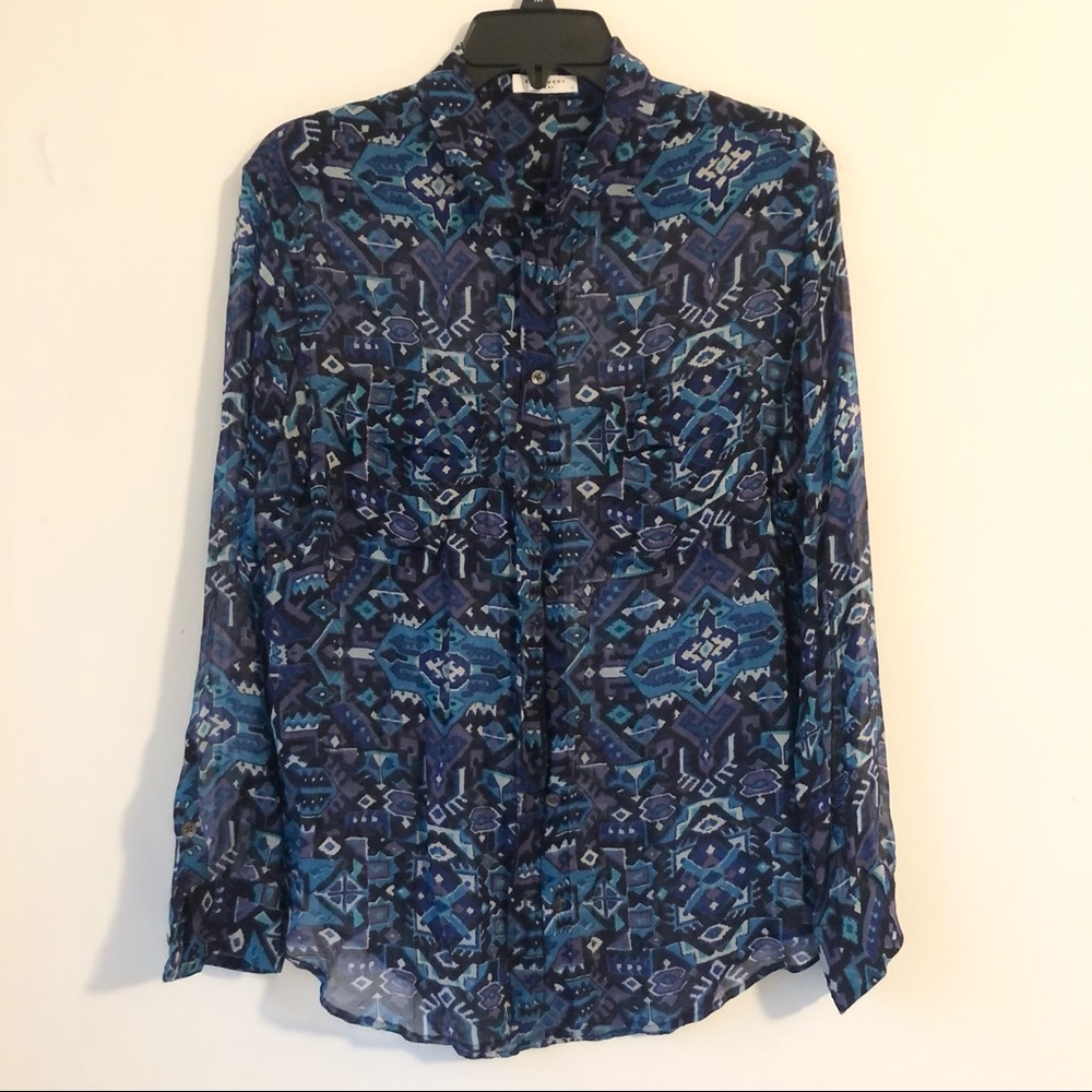 Sheer Aztec print blouse